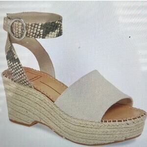 DOLCE VITA Lesly Espadrille Platform Sandal in Tan & Snake Print Women's Sz. 8.5